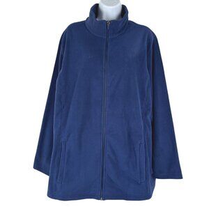 Lands' End Anyweather Fleece Full Zip Jacket Womens 2X Blue NWOT CJ-2333